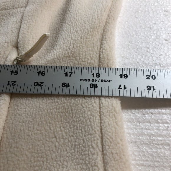 Merona Womens Size L Full Zip Knit Sweater Jacket Fleece Ivory White Coat - Picture 8 of 12